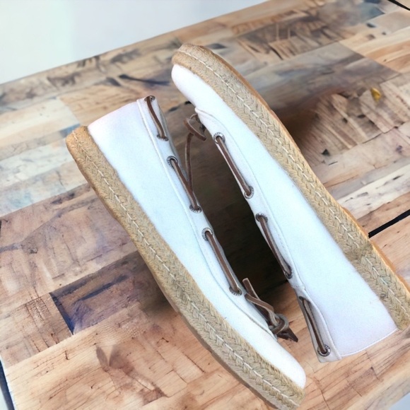 SPERRY Top Sider Slip On Loafer Natural Canvas Deck Shoes 7.5 - Picture 3 of 10